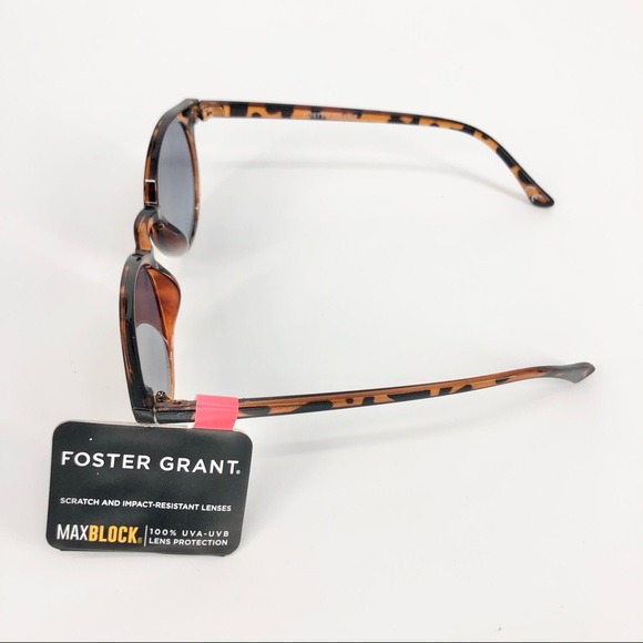 Foster Grant Women’s Tortoise Shell Circular Reflective Sunglasses - Picture 2 of 5